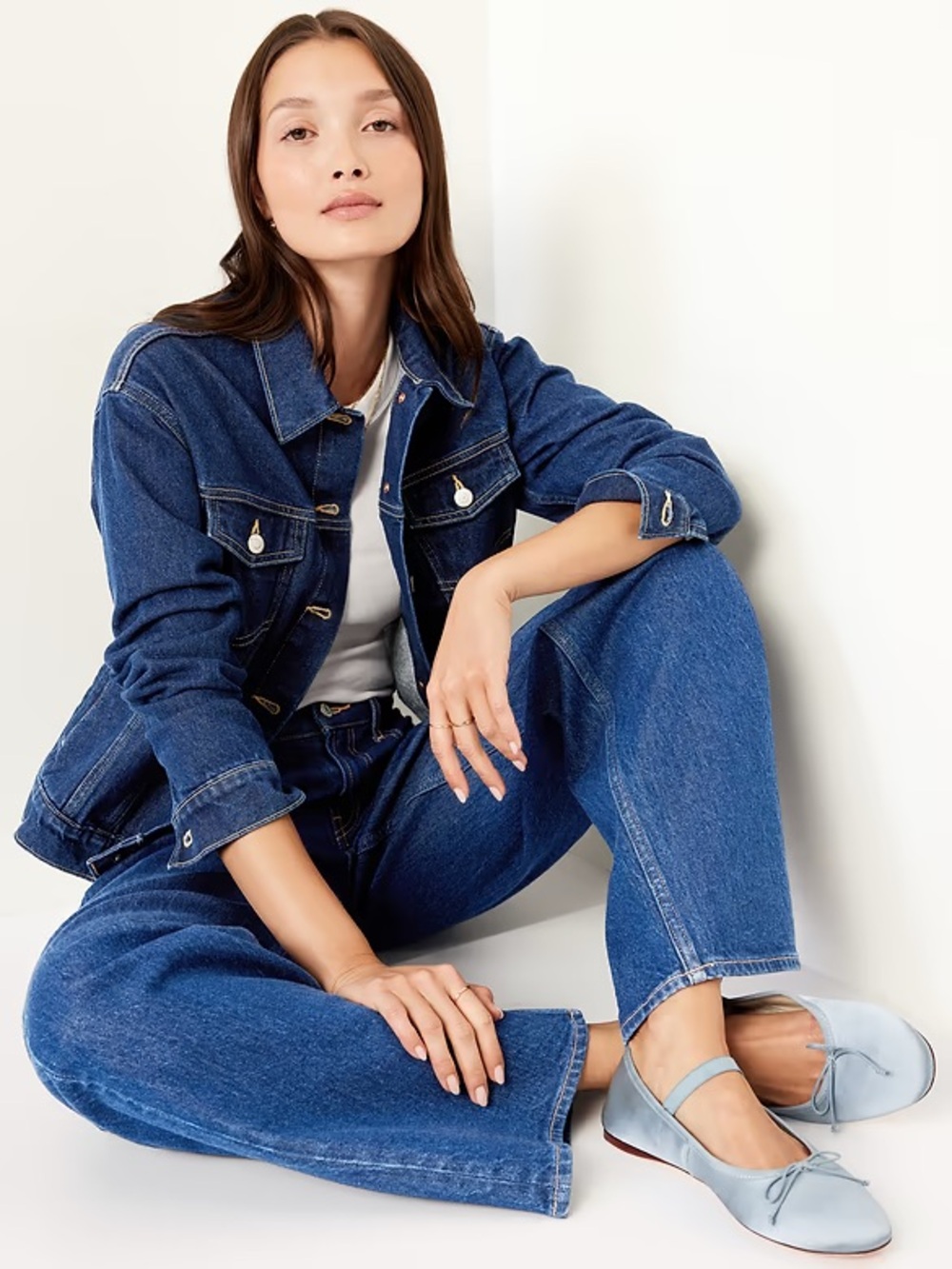 Old Navy Blue Denim Jacket - Women's Classic Jean Trucker